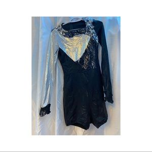 Black and silver lace Just For Kix dance leo